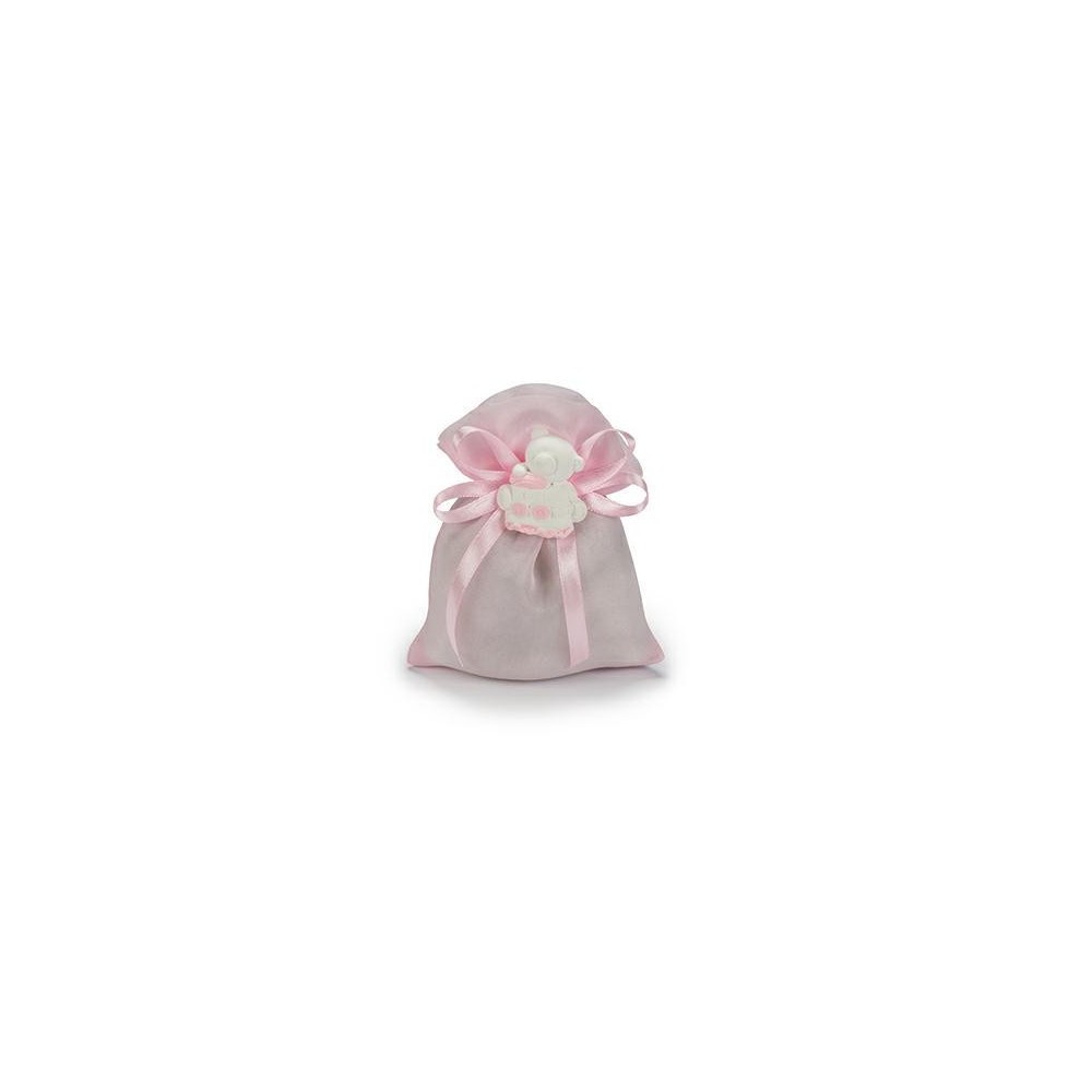 SACCHETTO ORGANZA CON TIRANTE 10XH13 ROSA